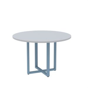 Mesa De Reunião Redonda 100cm Mrr1100p25tub Cinza/azul
