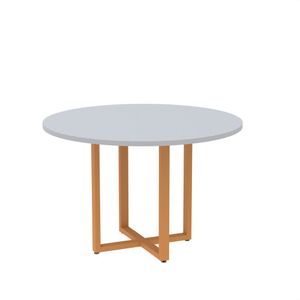 Mesa De Reunião Redonda 100cm Mrr1100p25tub Cinza/laranja Picasso