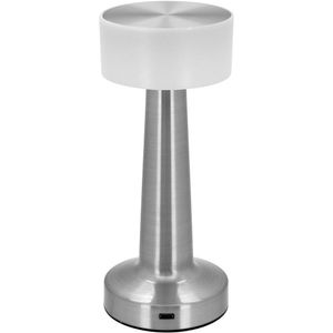 Luminária Led Mesa Abajur Usb Metal 21x9x9cm Prata