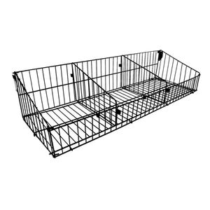 Cesto 30cm Com 2 Divisórias Preto Para Organização De Gôndolas New Plus - Sa Gondolas