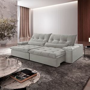 Sofá Nivus Linho 02 Módulos De 100m B25cm Meu Sofá Online A230 Linho Cinza