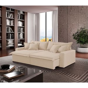 Sofá Montreal Linho 02 Módulos De 120m B25cm Meu Sofá Online A294 Linho Creme