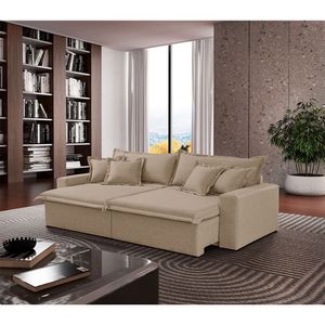 Sofá Montreal Linho 02 Módulos De 120m B25cm Meu Sofá Online A226 Linho Bege
