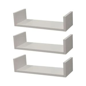 Kit 3 Prateleiras U 60 X 15mm Branca Suporte Invisível