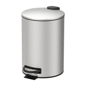 Lixeira Com Pedal E Balde 12l Aço Inoxidável Escovado Linha Spin Brinox Aço Inoxidável