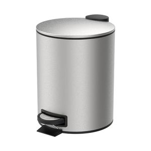 Lixeira Com Pedal E Balde 5l Aço Inoxidável Escovado Linha Spin Brinox Aço Inoxidável