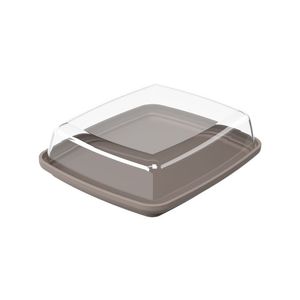 Porta-frios Cozy Coza Com Cúpula Transparente, Plástico, 19 X 16 X 5,5 Cm Warm Gray, Cinza Quente