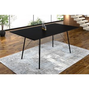 Mesa Sala De Jantar Paraty Preto 140x80cm Tampo Preto
