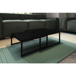 Duo Mesa De Centro Catarina Preto E Tampo Preto