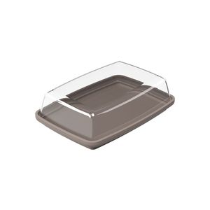 Manteigueira Cozy Coza Com Cúpula Transparente, Plástico, 16 X 10 X 4,5 Cm Cinza Quente Warm Gray Coza