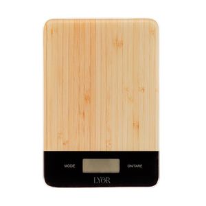 Balança Digital para Cozinha de Vidro com Bambu 5 Kg Lyor