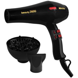 Secador De Cabelo Megastar Beauty 3600 Sc226 3.600 Watts 220v ~ 50/60 Hz - Preto
