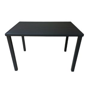 Mesa Tampo Ripado Retangular 1.40x0.80m Alumínio Preto
