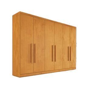 Guarda-roupa Oslo 2,10m 6 Portas 4 Gavetas 100% Mdf Peroba