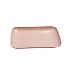 Bandeja Multiuso Bambu Doces Petiscos Frios Café 23cm Rosa