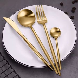 Faqueiro Mesa Posta Inox Gold Premium 24 Peças Dourado
