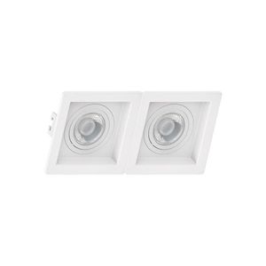 Spot De Embutir Recuado Linked Save Energy Para 2 Lâmpadas Mr16 Gu10 Bivolt Branco Se-330.2066