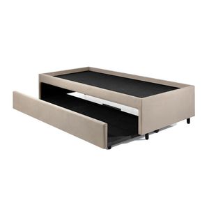 Bicama Box Para Dois Colchões Viúvo 120x203 Suede Bege