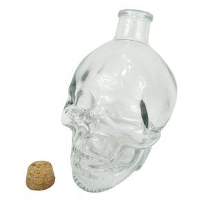 Kit 2 Frascos Garrafa Caveira De Vidro Com Rolha Para Decoração 450ml