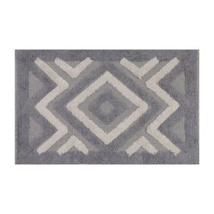 Tapete Indiano Hana Algodão 50 X 80 Cm Macio Premium Cinza