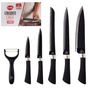Conjunto De Facas Profissional Aço Inox Chef Premium 6 Peças