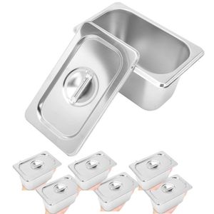 Cuba E Tampa Gastronômica Inox Gn 1-9 X100 Rechaud Kit 6 Pçs