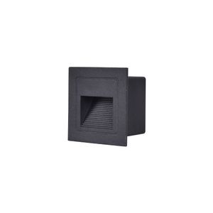 Balizador Nordecor Linder Embutir Quadrado Led Bivolt Preto 3000k Luz Amarela 2446