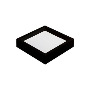 Painel De Led Nordecor Quadrado Kais De Sobrepor Recuado 18w Bivolt Preto 3000k Luz Amarela 4252