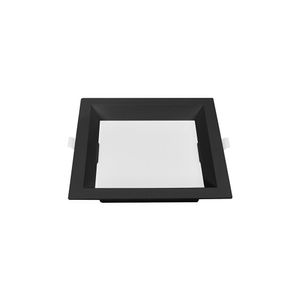 Painel De Led Nordecor Quadrado Kais De Embutir Recuado 12w Bivolt Preto 3000k Luz Amarela 4197