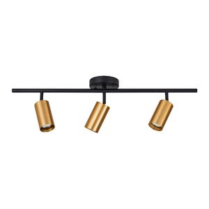 Spot Trilho De Sobrepor Kalla Nordecor 2438 Mr16 Gu10 Dourado - Preto Bivolt Dourado - Preto 2438