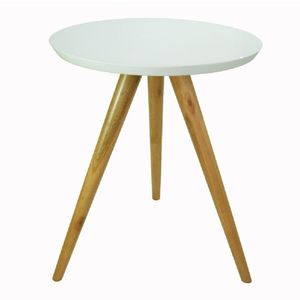 Mesinha Lateral Tripe Decorativa Lc Media Branco mel