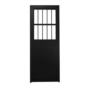 Porta Social Lambril Alumínio 2,10 X 80 Lado Esquerdo Preto Hale Esquadrias Preto