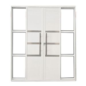Porta Sacada Lambril 4 Folhas 210 X 200 De Alumínio Branco
