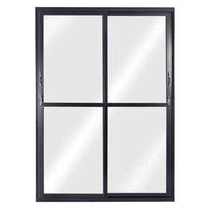 Porta De Aluminio Com Persiana Integrada 220x150cm 2 Folhas Com Controle Topsul Preto