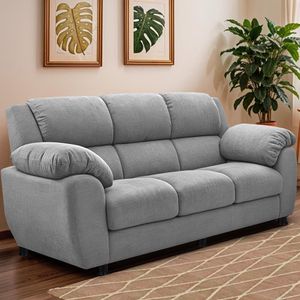 Sofá 3 Lugares Cama Inbox Paris Com 202cm De Largura Cinza Claro