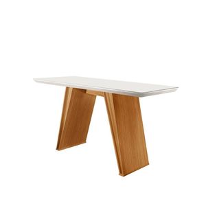 Aparador Laca/vidro 135x35cm Atena Design Alternativo Castanho Cinamomo off White