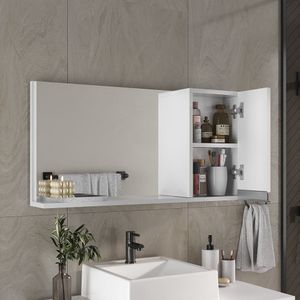 Espelheira 80cm Branco Inteiro