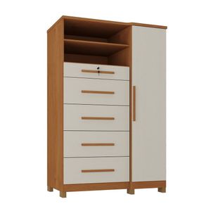 Cômoda Sapateira Imperial Mdp 1 Porta 5 Gavetas Cinamomo Areia