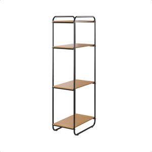 Estante Para Livros Estilo Industrial Criare Preto nature