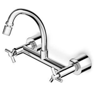 Misturador Para Cozinha De Parede Com Bica Móvel E Arejador Articulado Cromado