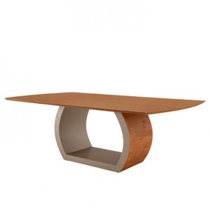 Mesa Para Sala De Jantar Ellis 220cm Madeira Moderna Mobília Cinamomo Com Champanhe/cinamomo Imbuia