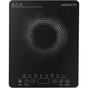 Cooktop Indução 2000W Vitrocerâmico 1 Boca Preto ACKI01I-02 Agratto 220V