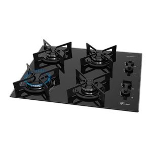 Cooktop a Gás Fischer Fit Line com 4 Bocas Preto Bivolt