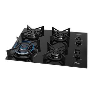 Cooktop a Gás Fischer Fit Line Tripla Chama com 4 Bocas Preto Bivolt