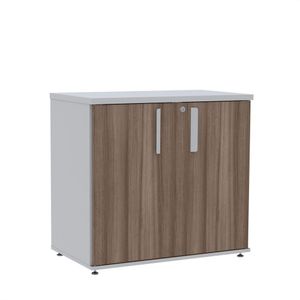 Armário Baixo 02 Portas Pivotante Abc745 Cinza-walnut