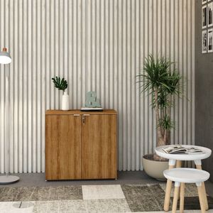 Armário Baixo Com 2 Portas 75x80x42cm Lâmina Mel -branco
