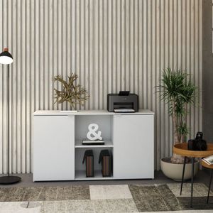 Armário Baixo Com 2 Portas E Nicho 75x135x42cm Branco Chess