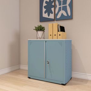 Armário De Aço 2 Portas Ap406sl Clássico Azul Dali