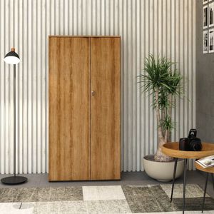 Armário Alto Fechado Com 2 Portas 161,5x80x42cm Mel - Branco