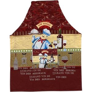Avental Estampado Com Bolso 65x80cm Vin Rouge